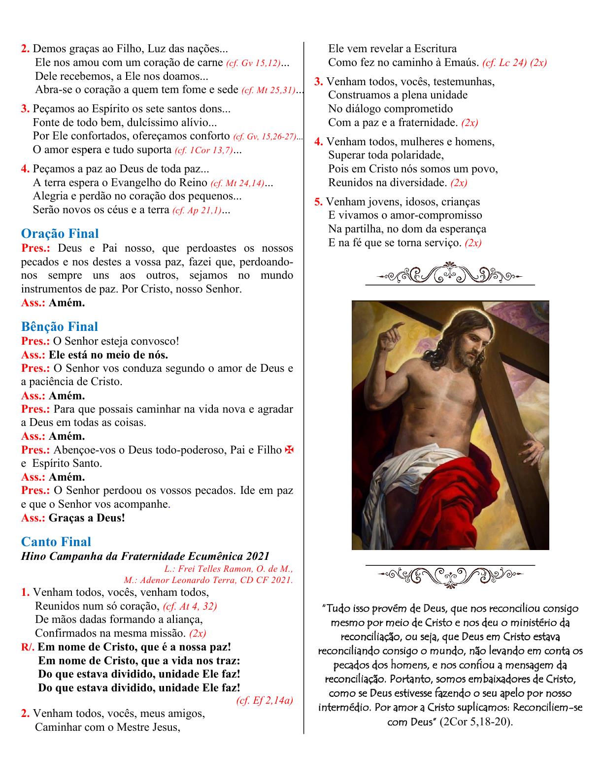Licença para a Celebração Comunitária da Penitência com Absolvição Geral dos Pecados em tempo de Pandemia na Diocese da Campanha 0009