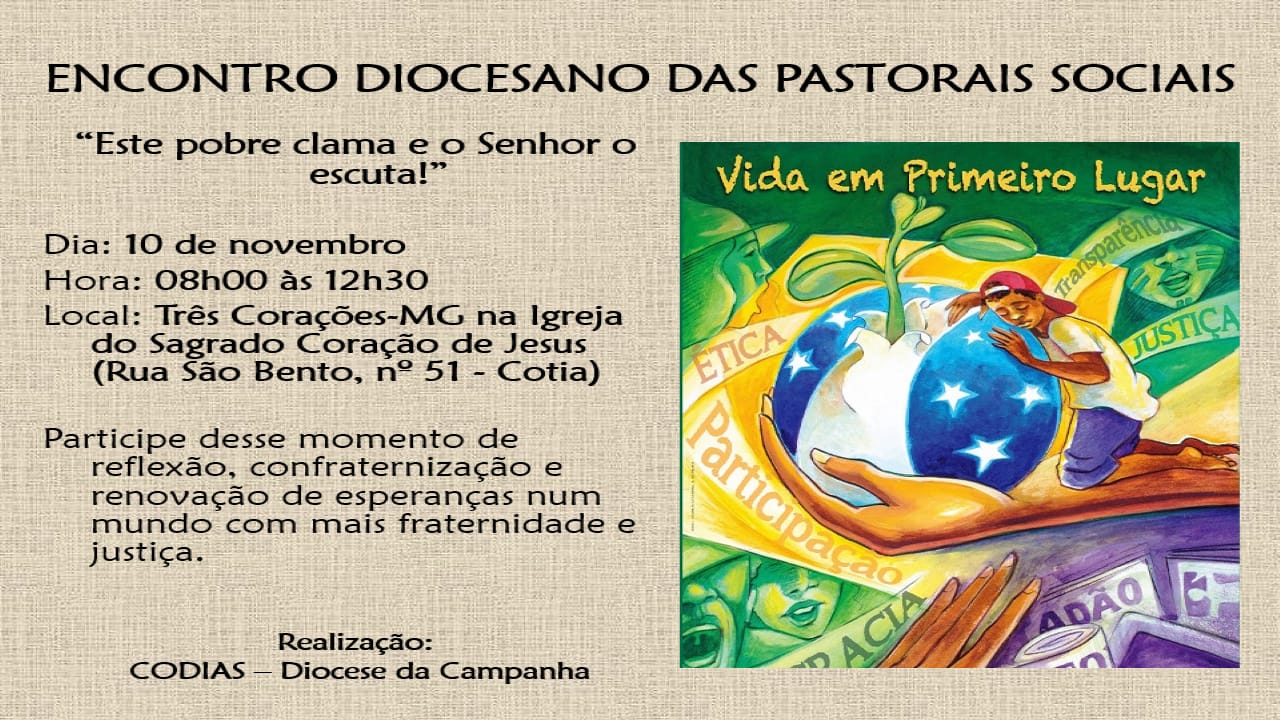 Encontro Diocesano Das Pastorais Sociais 2018