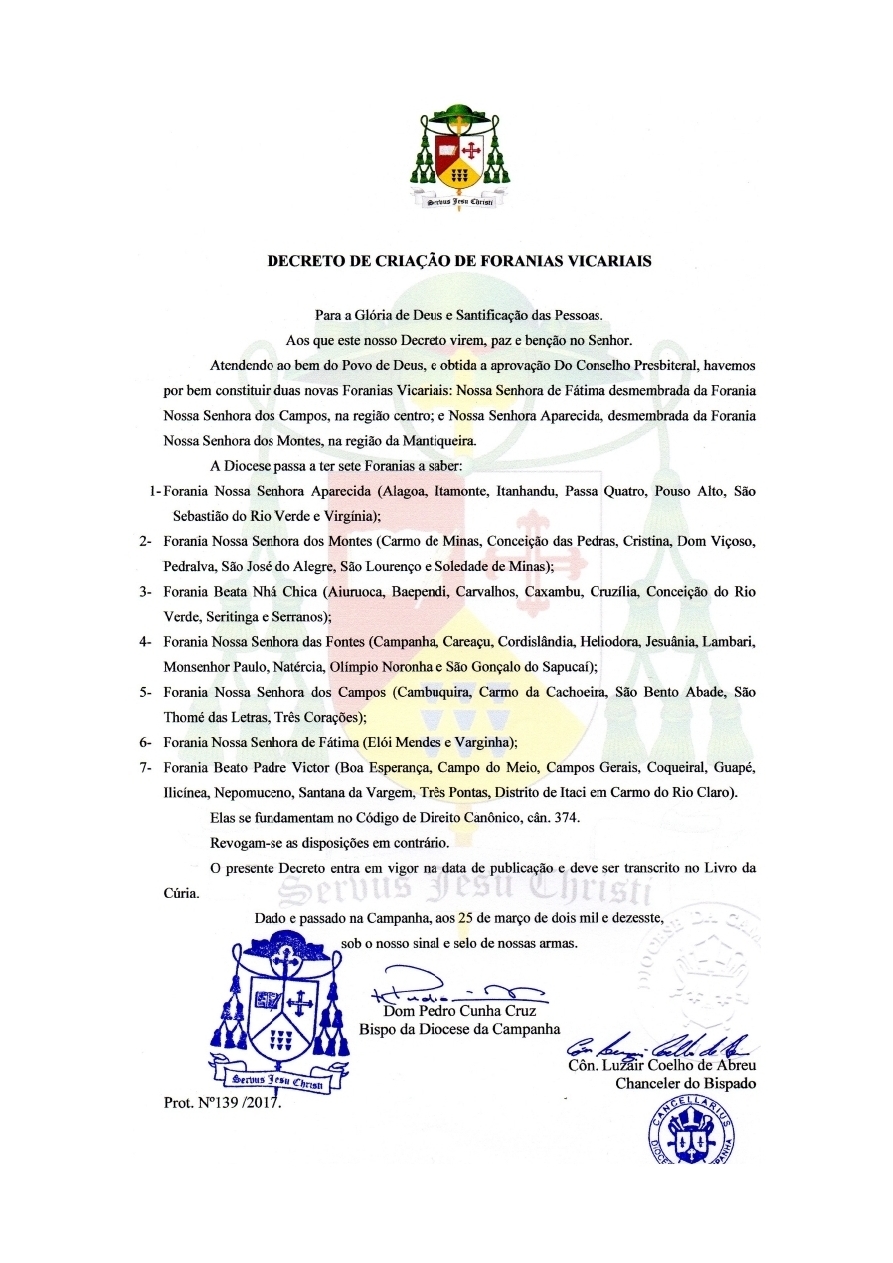Decreto-de-Criacao-de-Foranias-Vicariais