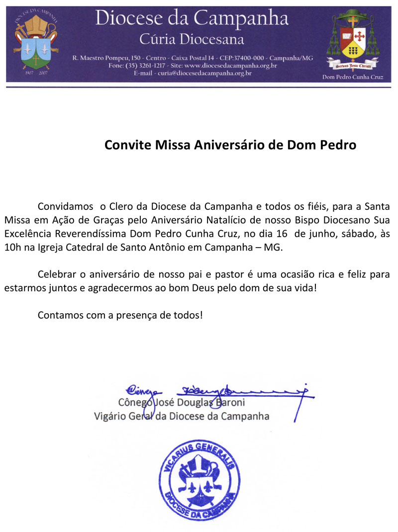 Convite Missa Aniv de Dom Pedro 2