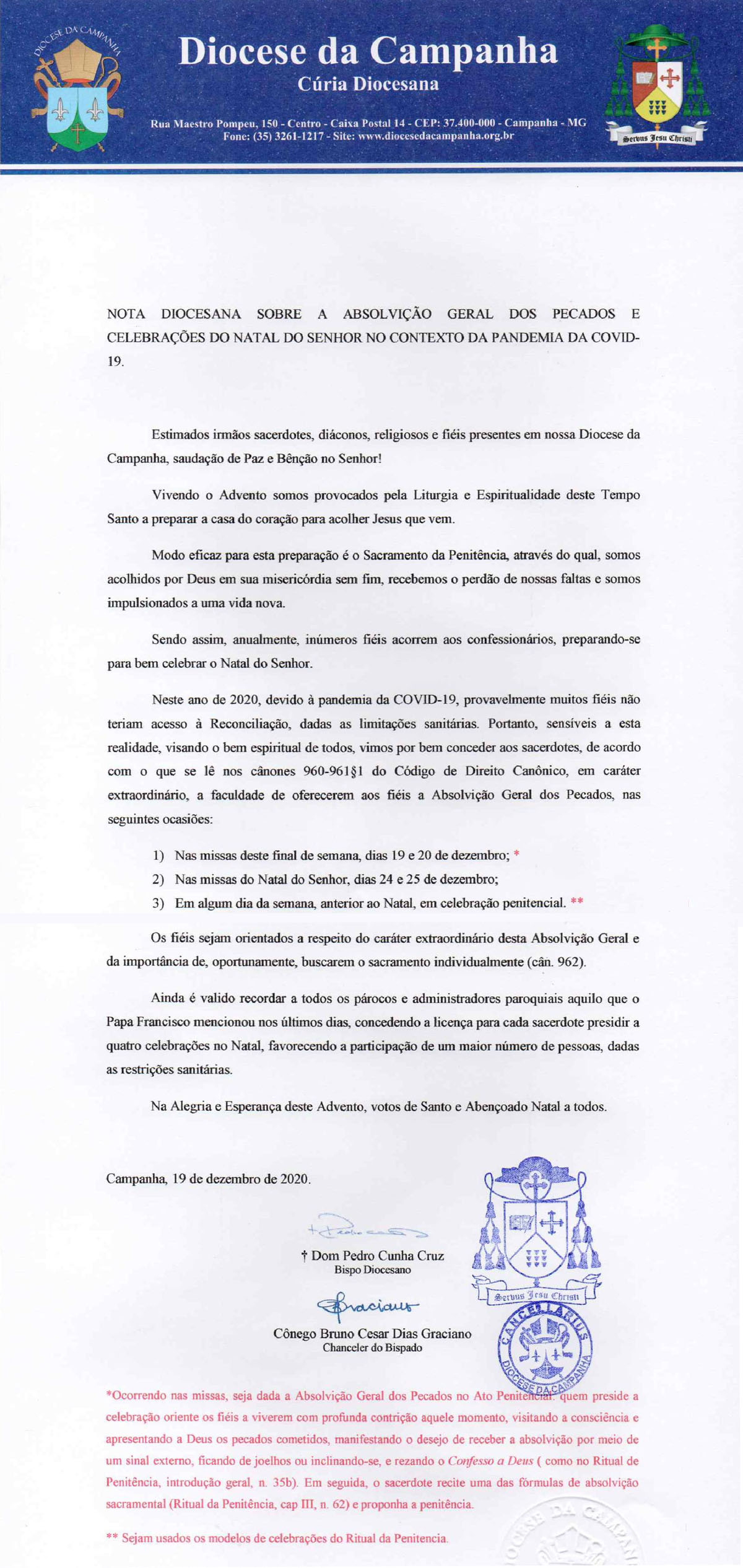 NOTA DIOCESANA COVID-19 DEZ-2020